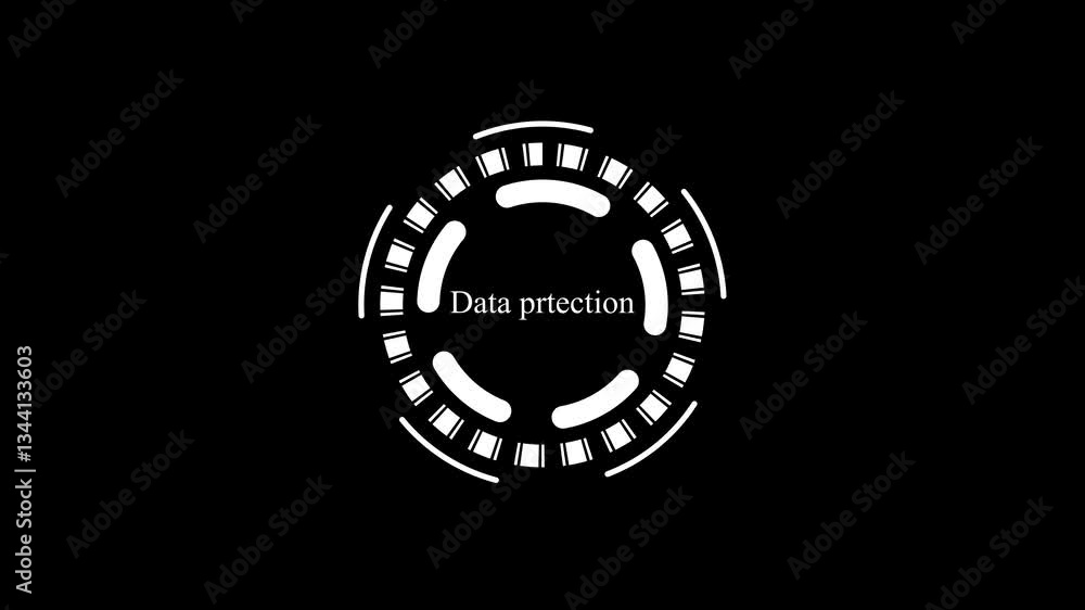 Poster cyber security data protection business technology privacy concept. young businessman select the ico