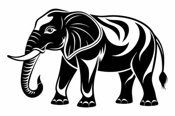 elephant line art silhouette vector illustration