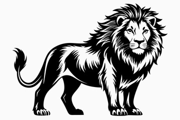 Obraz premium lion line art silhouette vector illustration