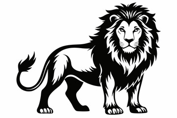 lion line art silhouette vector illustration