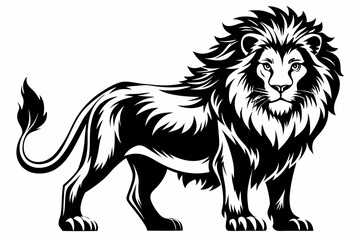 lion line art silhouette vector illustration