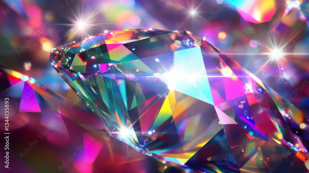 Aufkleber crystal rainbow light flare overlay vector effect. diamond prism sparkle with optical iridescent ref