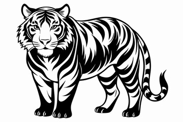 tiger line art silhouette vector illustration