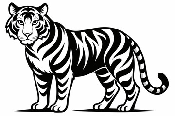 tiger line art silhouette vector illustration
