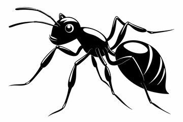 ant line art silhouette vector illustration