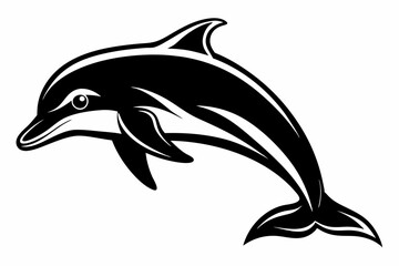 Obraz premium dolphin line art silhouette vector illustration