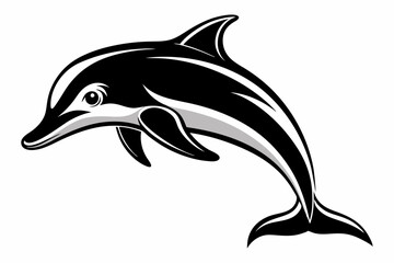 dolphin line art silhouette vector illustration