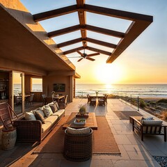 une terrasse au bord de mer moderne