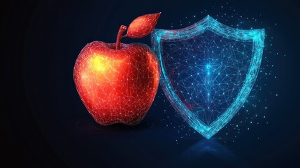 Healthy Apple Protected by Shield (1)