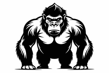 gorilla line art silhouette vector illustration