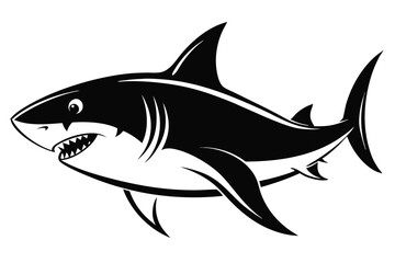 shark line art silhouette vector illustration