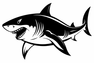 shark line art silhouette vector illustration