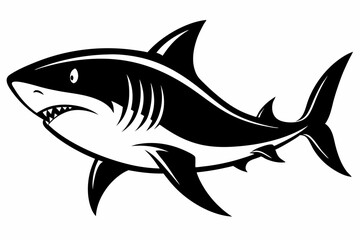 shark line art silhouette vector illustration