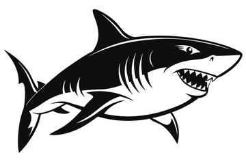 shark line art silhouette vector illustration