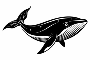 whale line art silhouette vector illustration