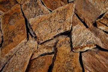 Rock wall. Background of stone for decoration. Old brick floor texture. Abstract background for design with copy space.
