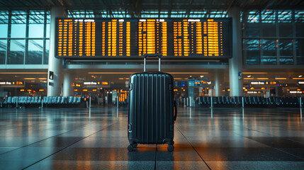  black suitcase at airport