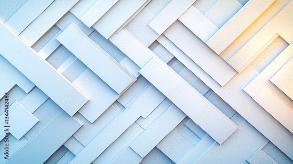 Poster modern abstract background featuring layered geometric shapes in soft blue and white tones, creating