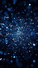 Abstract Blue Light Burst: A Celestial Dance of Sparkling Energy