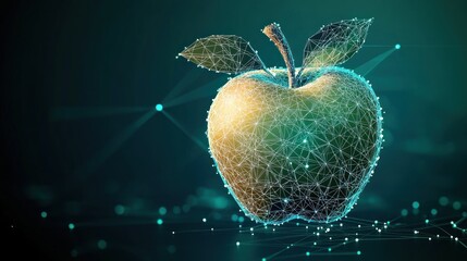 Digital Apple, Abstract Design, Technology, Food