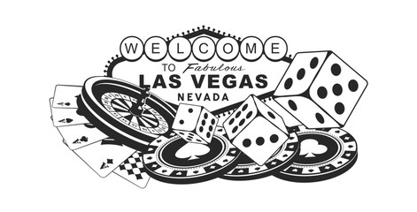 Las Vegas sign vector set