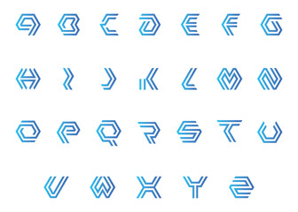 alphabet letter logo design bundle or vector letter logo set