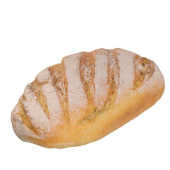 3D rendering illustration of a homemade rustic sourdough bread