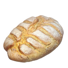 3D rendering illustration of a homemade rustic sourdough bread