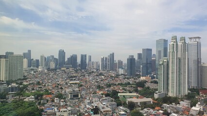 Fototapeta premium Jakarta, Indonesia – March 12, 2025: A cityscape view of Indonesia capital city Jakarta