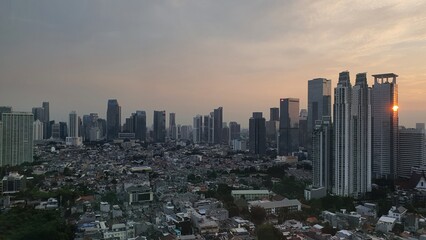 Fototapeta premium Jakarta, Indonesia – March 12, 2025: A cityscape view of Indonesia capital city Jakarta