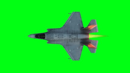 Military fighter jet F-35. green screen isolate. 3d rendering.