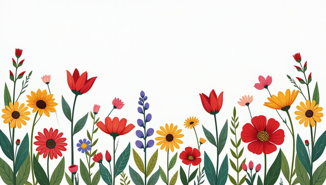 colorful garden wild flower illustrations ideal various stationery products postcards invitations wrapping