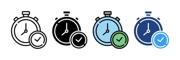 On Time  Icon Set Multiple Style Collection