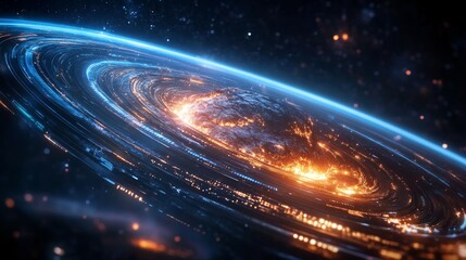 Fototapeta premium Futuristic Planet Earth Digital Revolution Cosmic Space High-Resolution Visualization Sci-Fi Environment Awe-Inspiring Concept