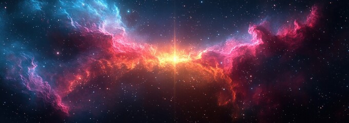 Naklejka premium Cosmic Nebula and Star Clusters in Outer Space