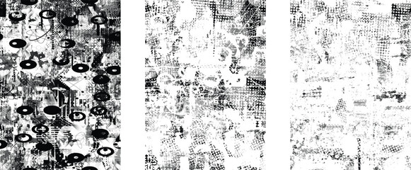 Background with glitch distorted grunge textures . grunge background texture with halftone dots, glitched shapes, textures and lines .Screen print vector background with grunge textured surface. 