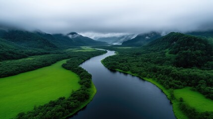 Fototapeta premium Serene River Valley