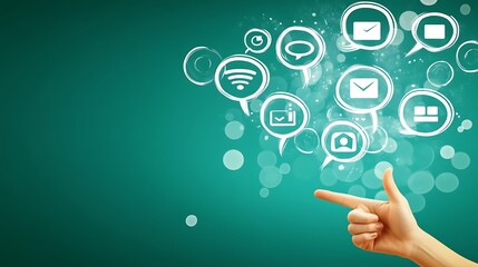 Social media marketing with icons background