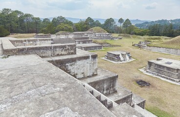 Fototapeta premium The obscure Mayan ruins of Zaculeu outside of Huehuetenango, Guatemala