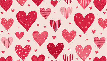 groovy hearts seamless patterns feature trendy romantic designs hippie retro style red pink colors various uses