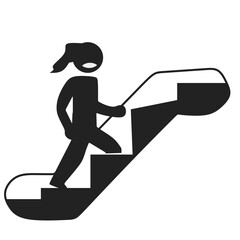 climbing stairs. Woman walking on stairs towards goal, target. Career growth, progress, success concept. People on stairs. Climb to the top stock illustration...