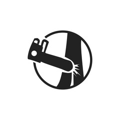 silhouette of tree cutting saw