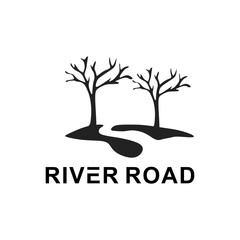 silhouettes of mountains, forests and rivers