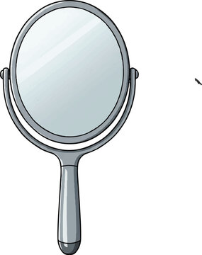 recommend clip art: vector Handheld Makeup Mirror Silver Reflection Beauty Cosmetic