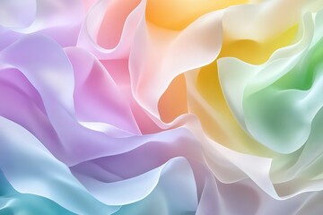 Obraz premium Abstract Pastel Rainbow Fabric Drape Soft, Flowing Texture Background