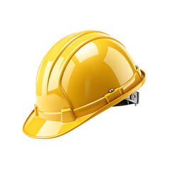 3D Yellow Safety Helmet Icon for Construction and Workplace Safety. Generative AI.