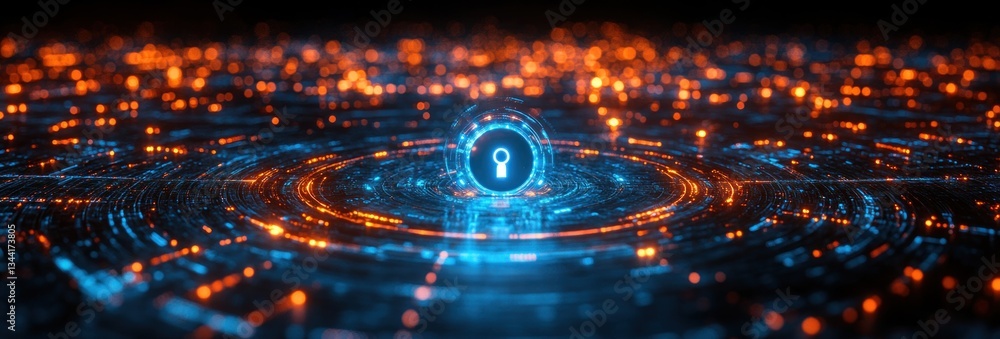 Poster cyber security online privacy regulation protection data rights lock network access digital law tech