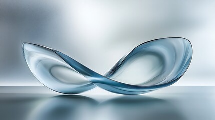 Abstract Glass Sculpture: A Study in Blue Hues and Fluid Forms