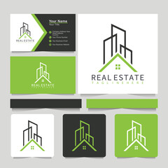 Modern building logo design with home and building style city building Logo and business card design