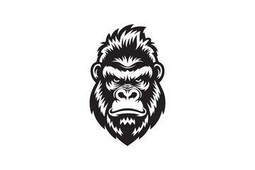 Gorilla Head  Silhouette Vector